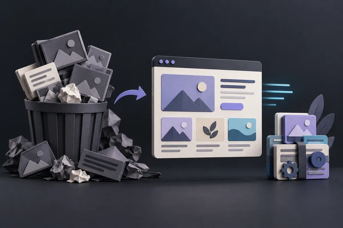 Unnecessary page assets removed to simplify a responsive website.