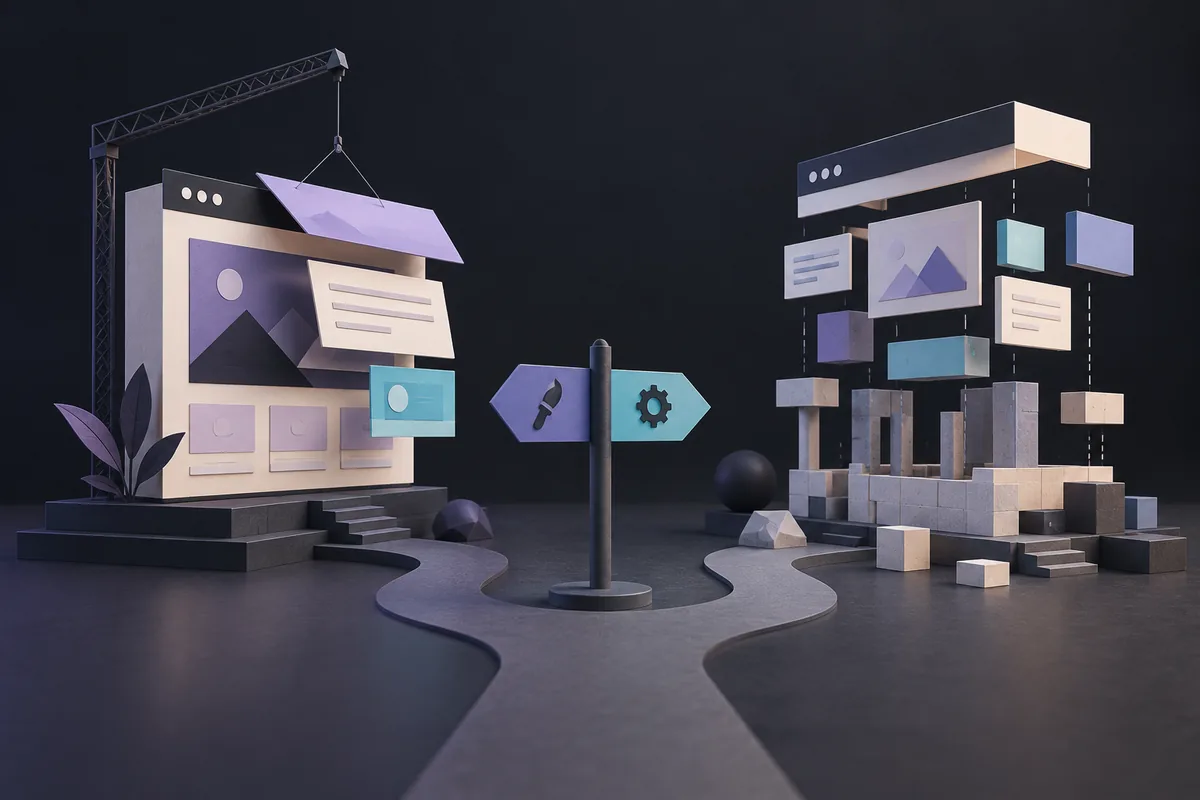 Website models comparing refreshed surface panels with a rebuilt technical foundation.