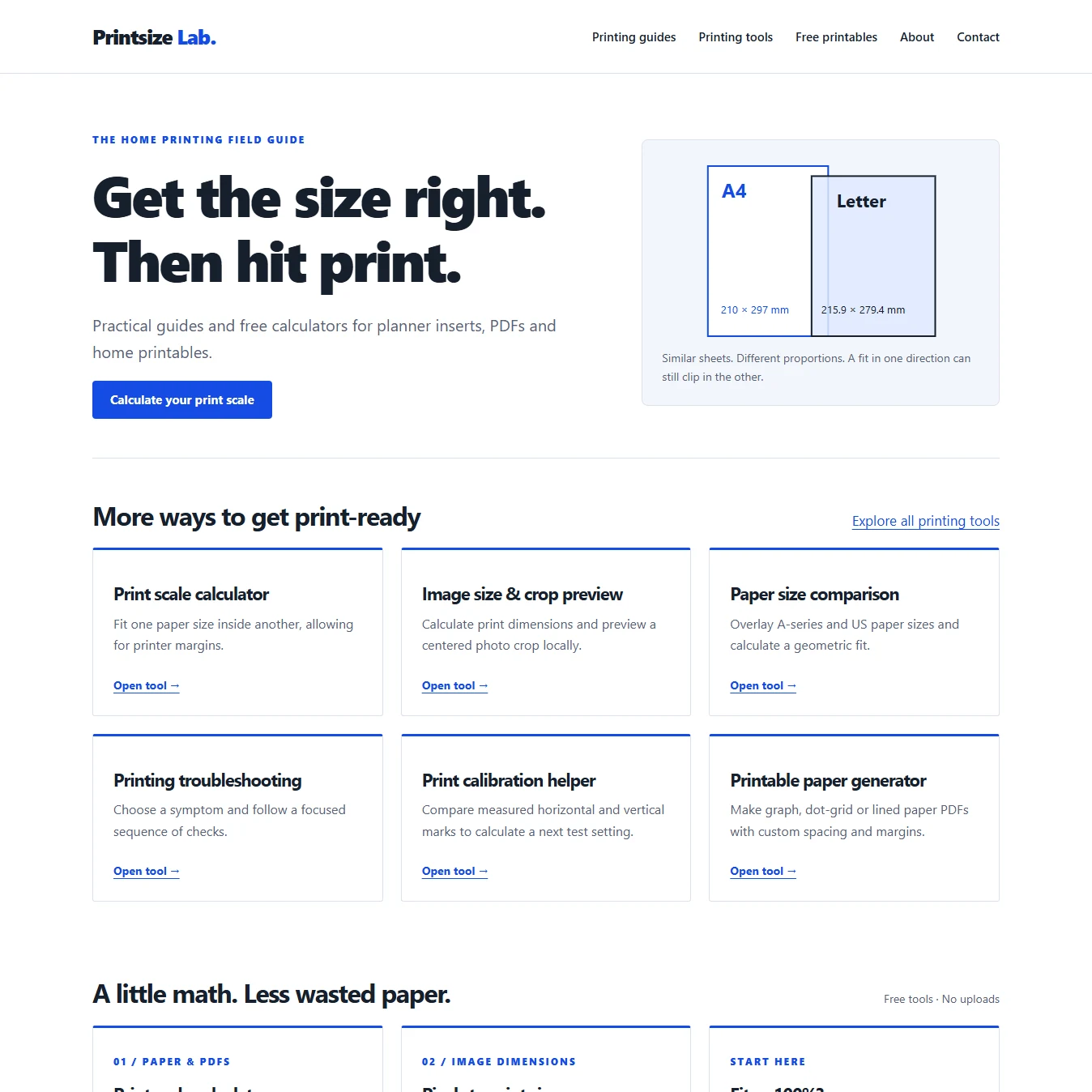Printsize Lab Website